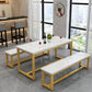 1/2/3/5 piezas de forma rectangular mesa de comedor y silla