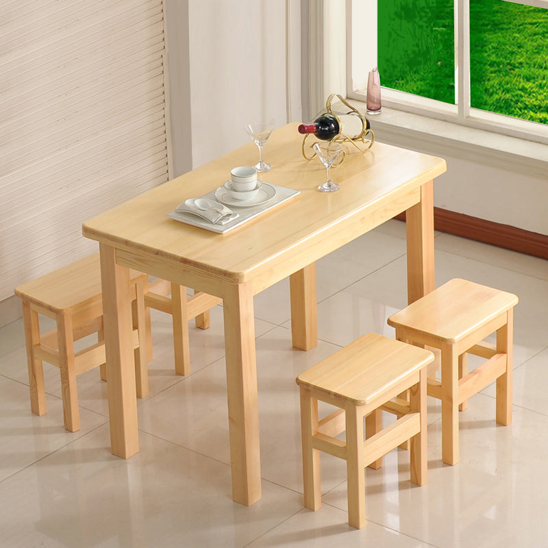 Ensemble de meubles de meubles rectangulaires en bois massif de 1/5 pièce moderne