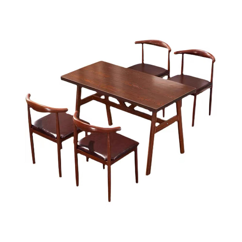 Manufactured Wood 3/5 Pcs Dinette Set with Matte Finish Dining Table and Chairs