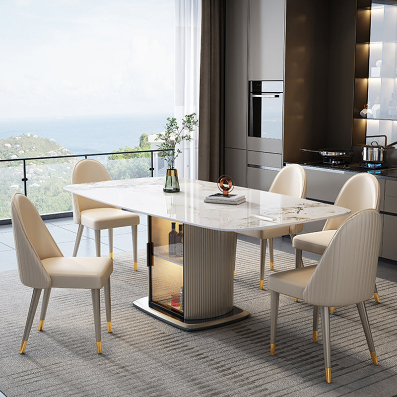 1/5/7 pezzi set da pranzo in pietra sinterizzato moderno con spazio