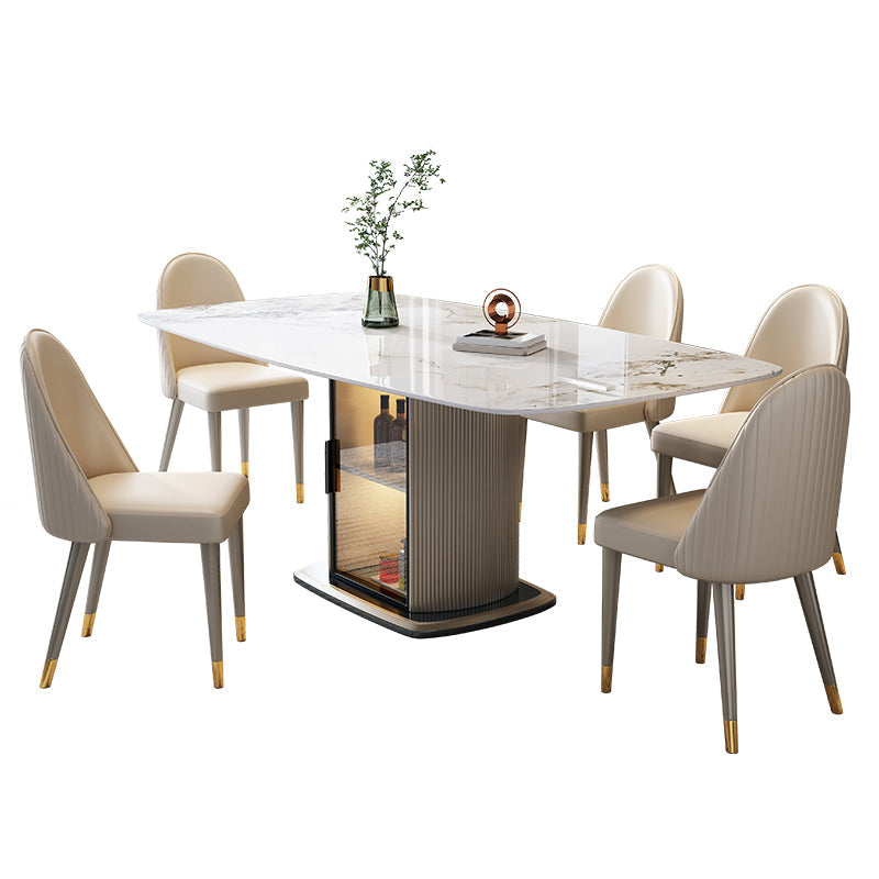 1/5/7 pezzi set da pranzo in pietra sinterizzato moderno con spazio