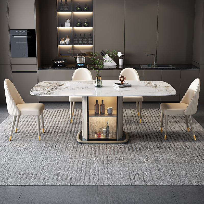 1/5/7 pezzi set da pranzo in pietra sinterizzato moderno con spazio