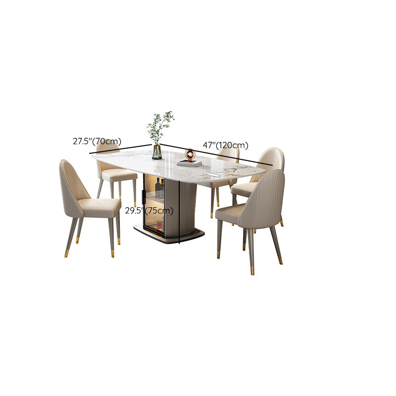 1/5/7 pezzi set da pranzo in pietra sinterizzato moderno con spazio