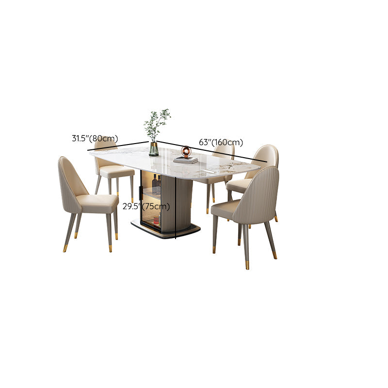 1/5/7 pezzi set da pranzo in pietra sinterizzato moderno con spazio