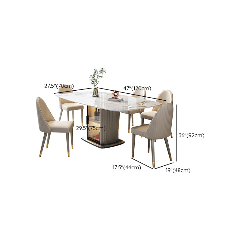 1/5/7 pezzi set da pranzo in pietra sinterizzato moderno con spazio