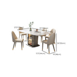 1/5/7 Pieces Modern Sintered Stone Top Dining Set with Storage