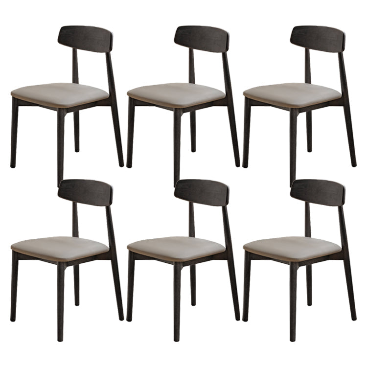Contemporary Wood Open Back Armless Dining Chairs(Set of 1/2/4/6/8) 6 Piece Set Clearhalo 'Dining Chairs' 'Dining Tables & Seating' 'dining_chair' 'furn' 'furn_dining_chair' 'Furniture' 'Kitchen & Dining Furniture' 7794049
