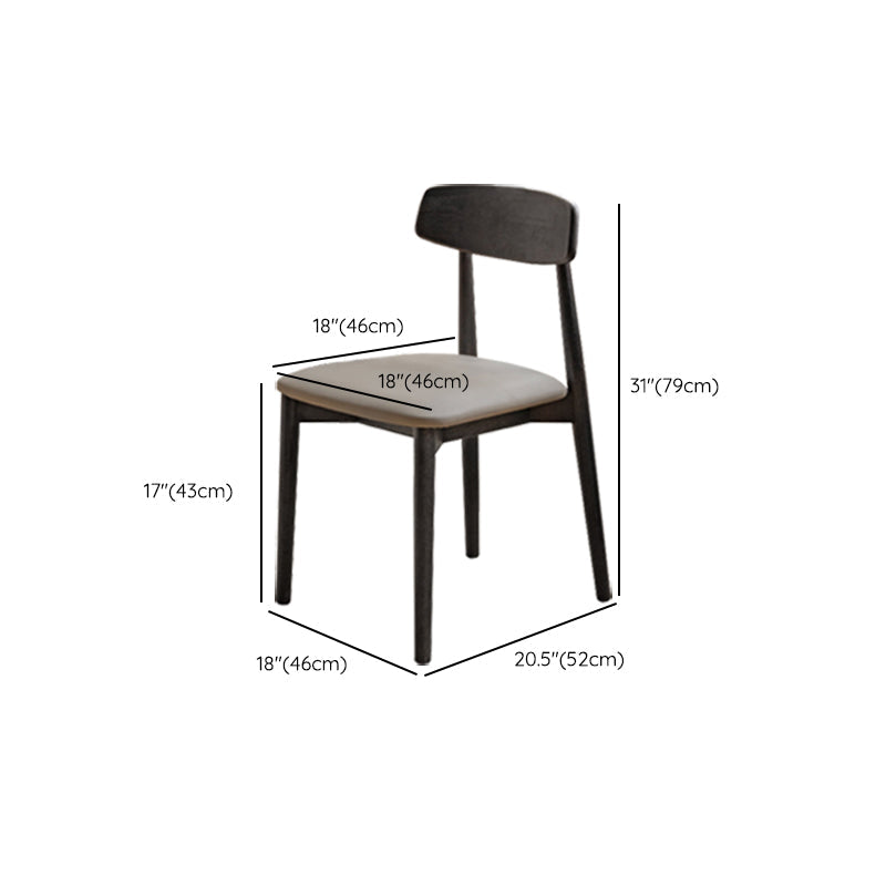 Contemporary Wood Open Back Armless Dining Chairs(Set of 1/2/4/6/8) Clearhalo 'Dining Chairs' 'Dining Tables & Seating' 'dining_chair' 'furn' 'furn_dining_chair' 'Furniture' 'Kitchen & Dining Furniture' 7794058