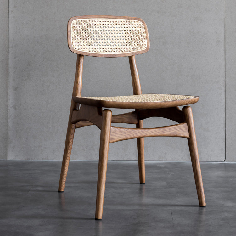 Eigentijdse massief hout open rug armloze eetkamerstoel voor thuis