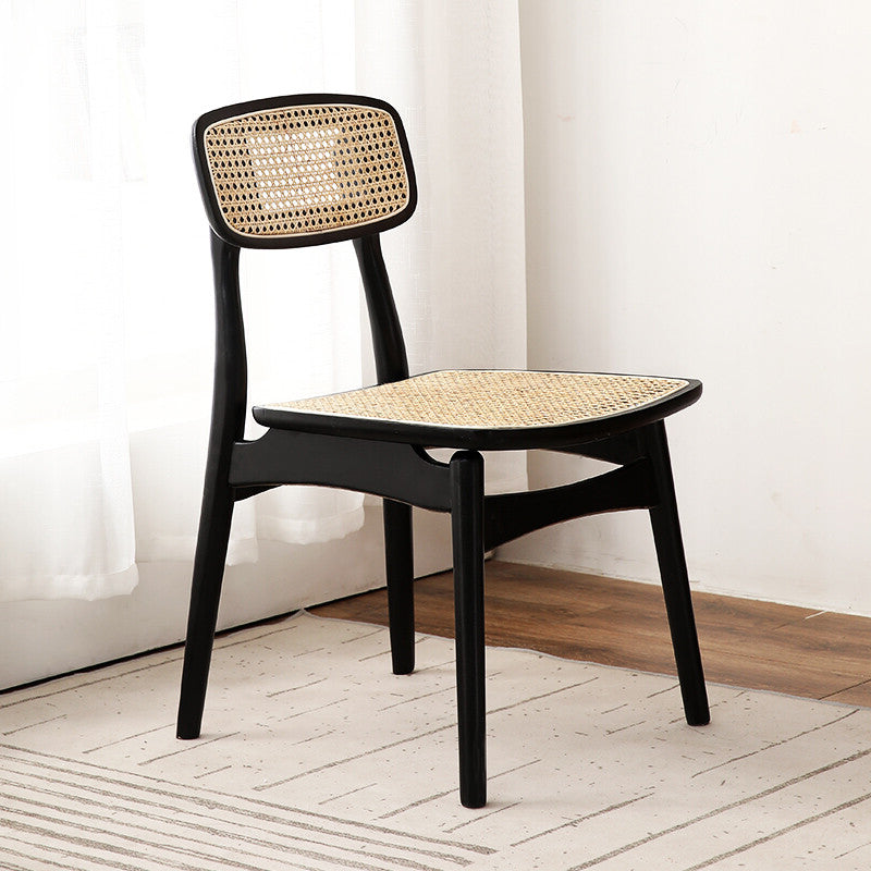 Eigentijdse massief hout open rug armloze eetkamerstoel voor thuis