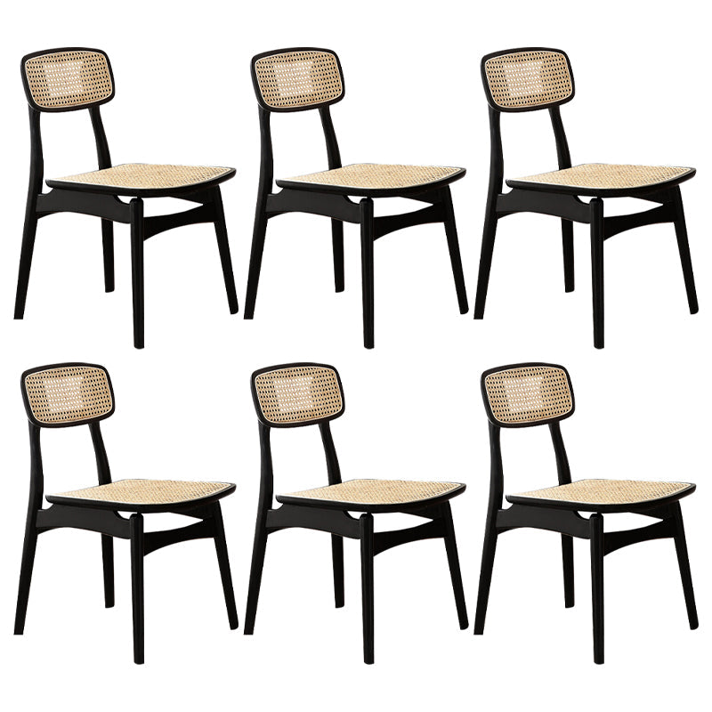 Eigentijdse massief hout open rug armloze eetkamerstoel voor thuis