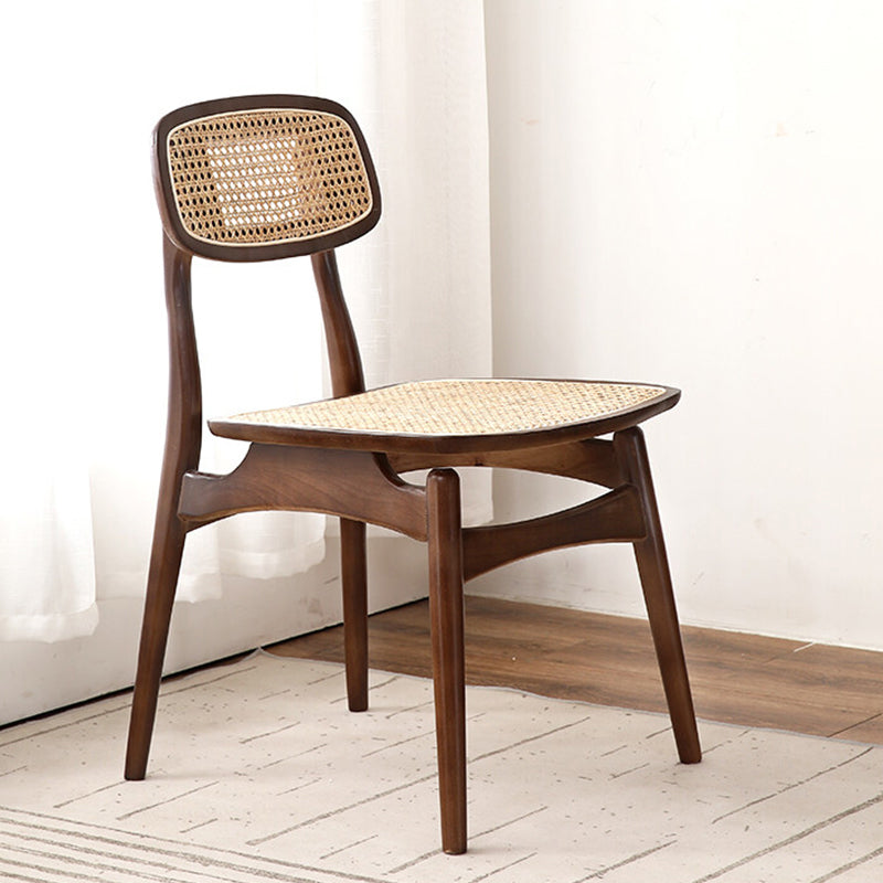 Eigentijdse massief hout open rug armloze eetkamerstoel voor thuis