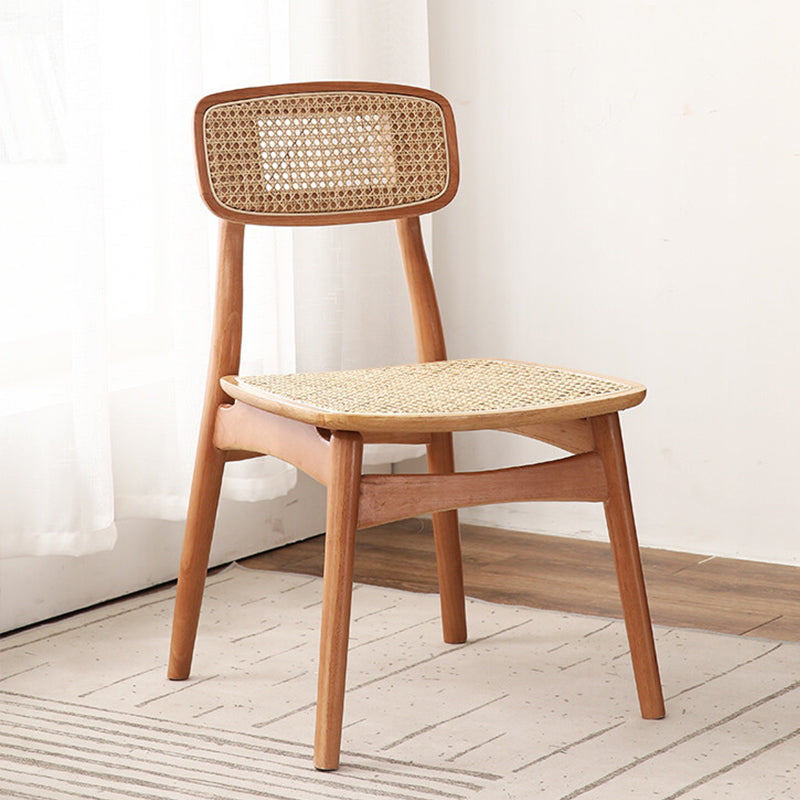 Eigentijdse massief hout open rug armloze eetkamerstoel voor thuis