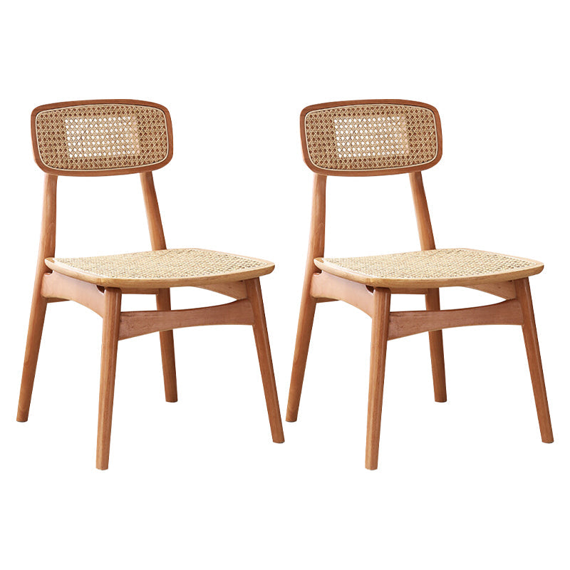 Eigentijdse massief hout open rug armloze eetkamerstoel voor thuis