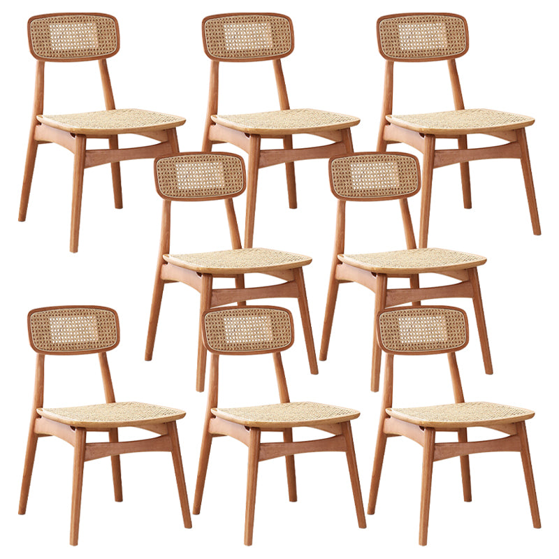 Eigentijdse massief hout open rug armloze eetkamerstoel voor thuis