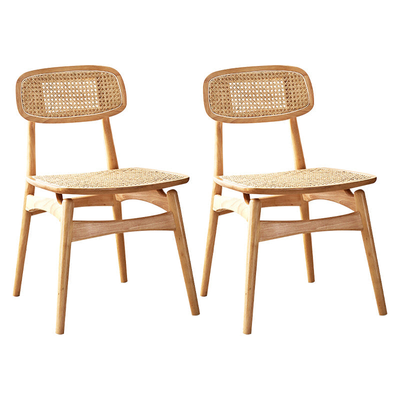 Eigentijdse massief hout open rug armloze eetkamerstoel voor thuis