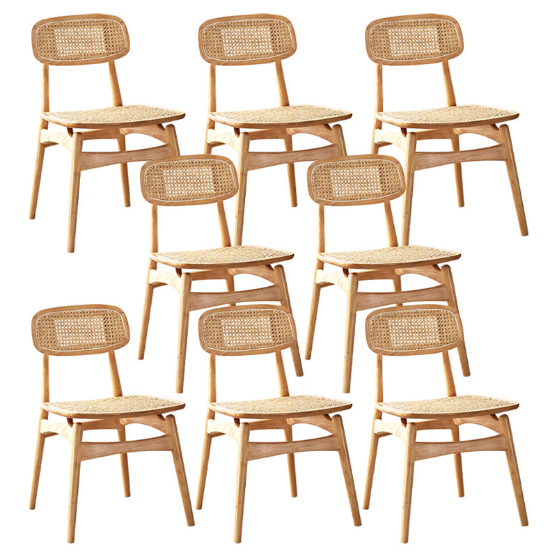 Eigentijdse massief hout open rug armloze eetkamerstoel voor thuis