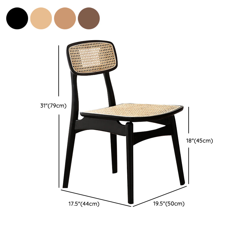 Eigentijdse massief hout open rug armloze eetkamerstoel voor thuis