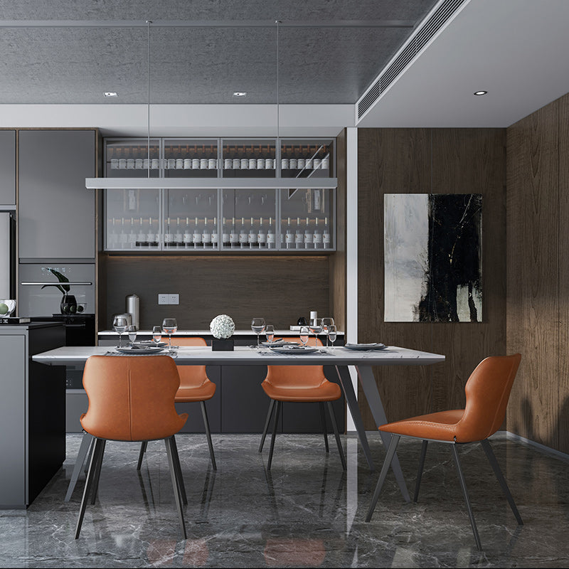 Sedie da pranzo e accento in pelle e metallo industriali per cucina