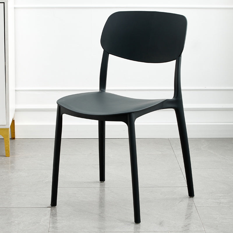 Moderna sala da pranzo in plastica senza braccio sedia da pranzo aperta