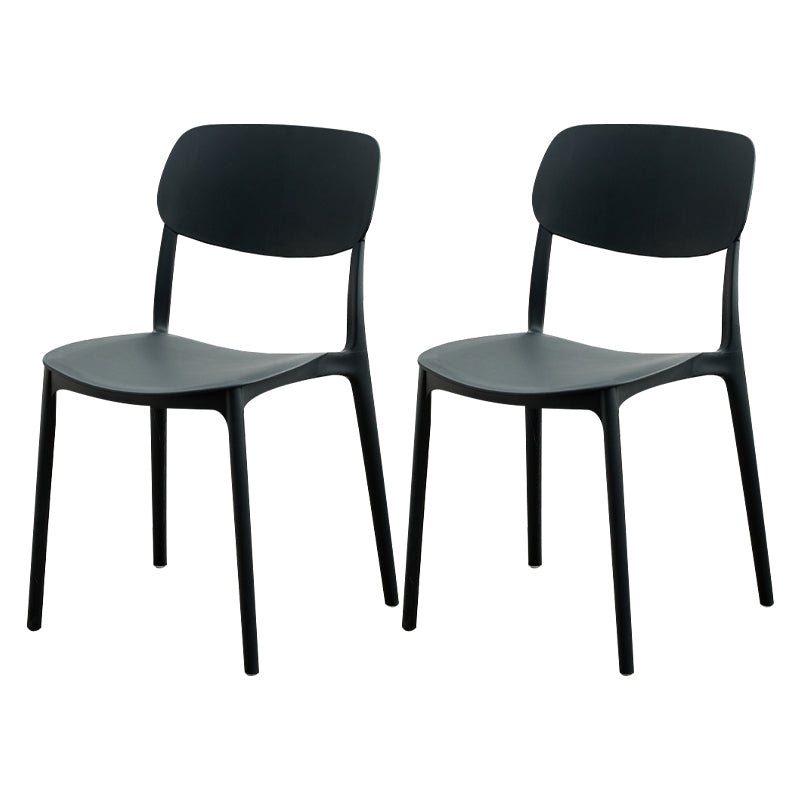 Moderna sala da pranzo in plastica senza braccio sedia da pranzo aperta