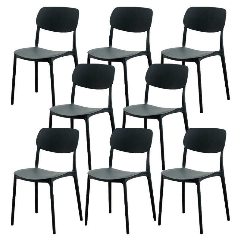 Moderna sala da pranzo in plastica senza braccio sedia da pranzo aperta