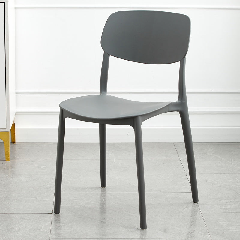 Moderna sala da pranzo in plastica senza braccio sedia da pranzo aperta