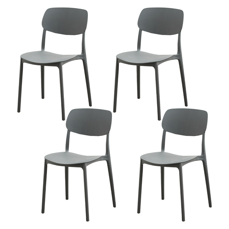 Moderna sala da pranzo in plastica senza braccio sedia da pranzo aperta