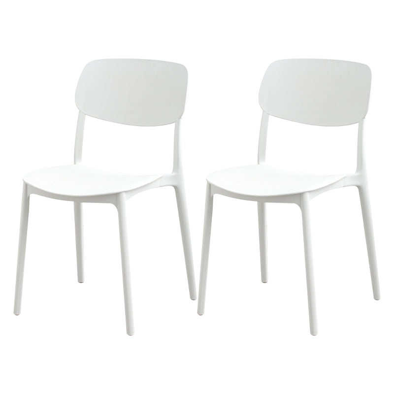 Moderna sala da pranzo in plastica senza braccio sedia da pranzo aperta