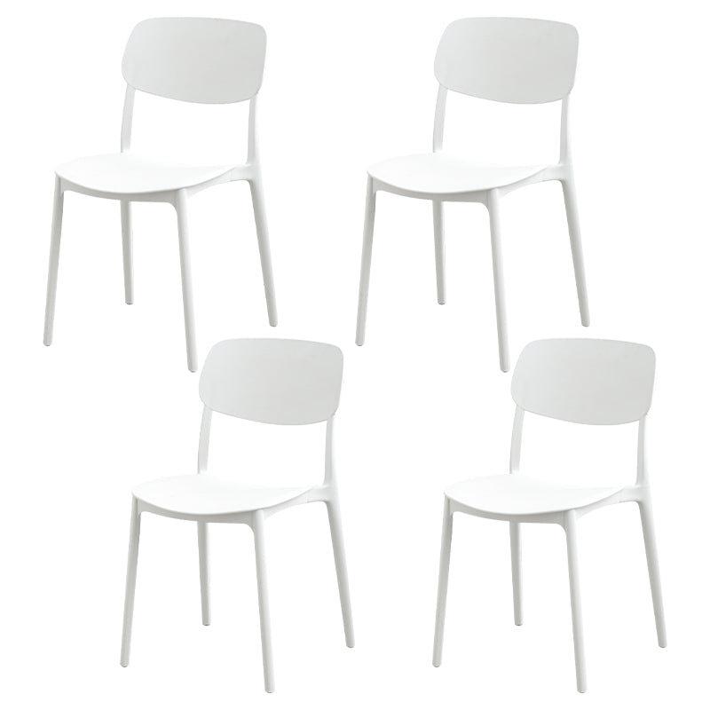 Moderna sala da pranzo in plastica senza braccio sedia da pranzo aperta