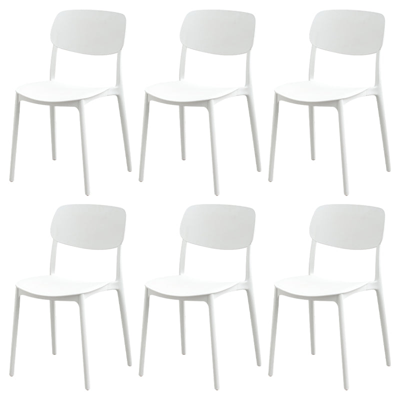 Moderna sala da pranzo in plastica senza braccio sedia da pranzo aperta