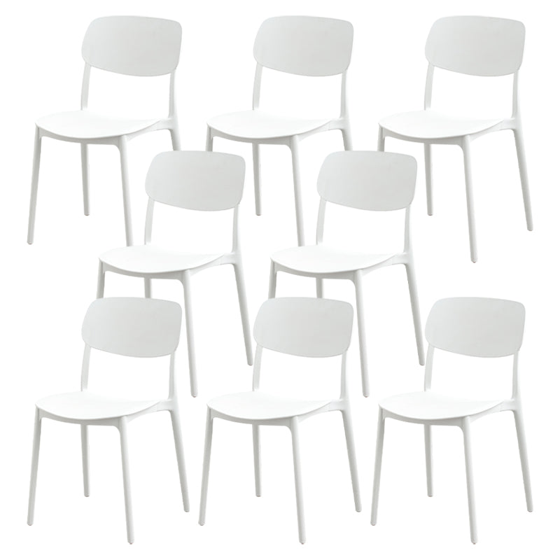 Moderna sala da pranzo in plastica senza braccio sedia da pranzo aperta