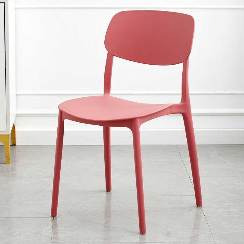 Moderna sala da pranzo in plastica senza braccio sedia da pranzo aperta