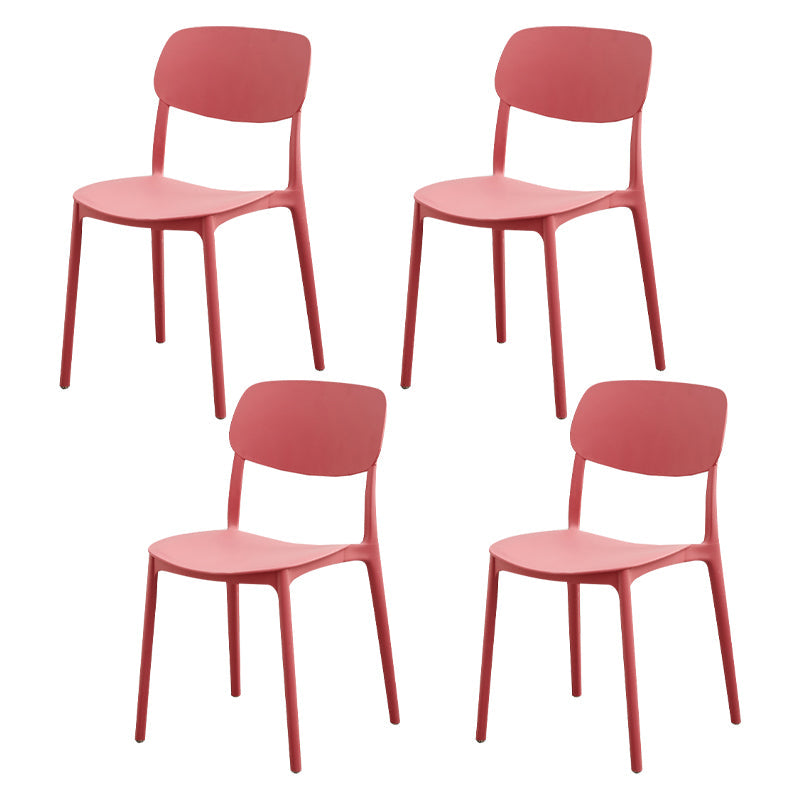 Moderna sala da pranzo in plastica senza braccio sedia da pranzo aperta