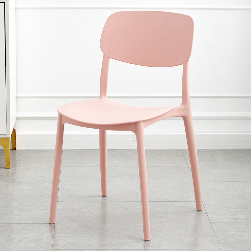 Moderna sala da pranzo in plastica senza braccio sedia da pranzo aperta