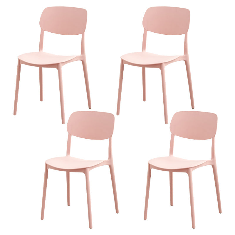 Moderna sala da pranzo in plastica senza braccio sedia da pranzo aperta