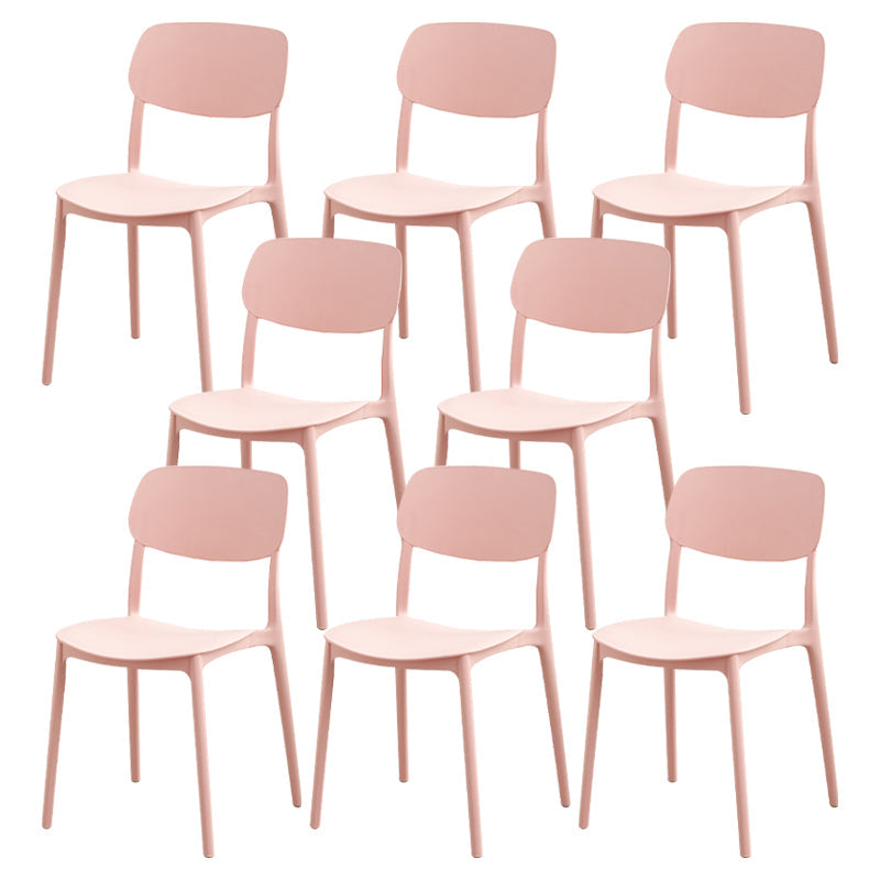 Moderna sala da pranzo in plastica senza braccio sedia da pranzo aperta