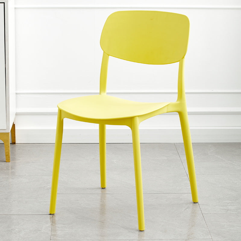 Moderna sala da pranzo in plastica senza braccio sedia da pranzo aperta