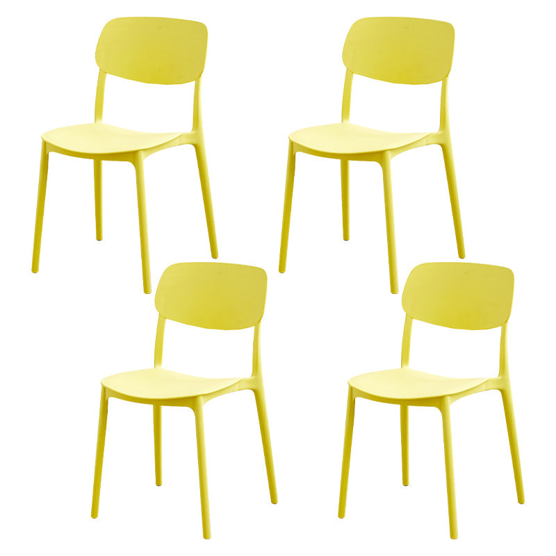Moderna sala da pranzo in plastica senza braccio sedia da pranzo aperta