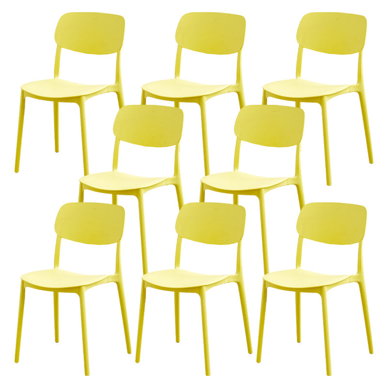 Moderna sala da pranzo in plastica senza braccio sedia da pranzo aperta