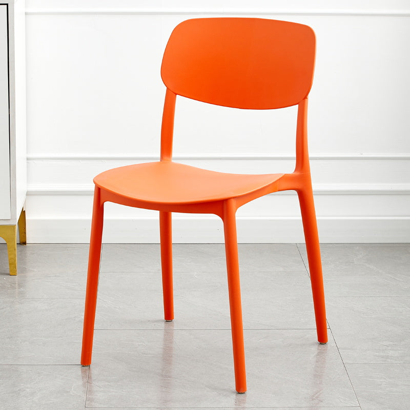 Moderna sala da pranzo in plastica senza braccio sedia da pranzo aperta