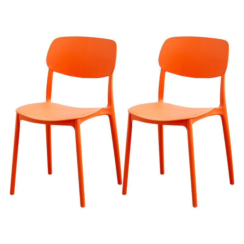 Moderna sala da pranzo in plastica senza braccio sedia da pranzo aperta