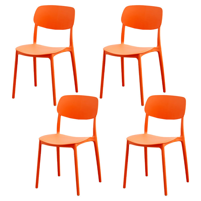 Moderna sala da pranzo in plastica senza braccio sedia da pranzo aperta