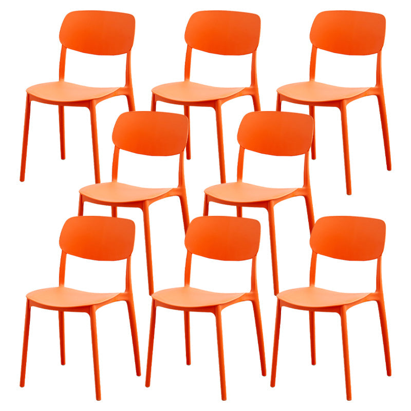 Moderna sala da pranzo in plastica senza braccio sedia da pranzo aperta