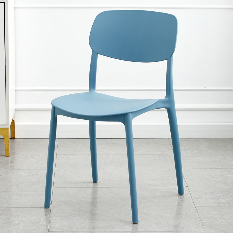 Moderna sala da pranzo in plastica senza braccio sedia da pranzo aperta