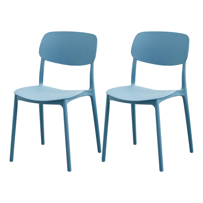 Moderna sala da pranzo in plastica senza braccio sedia da pranzo aperta