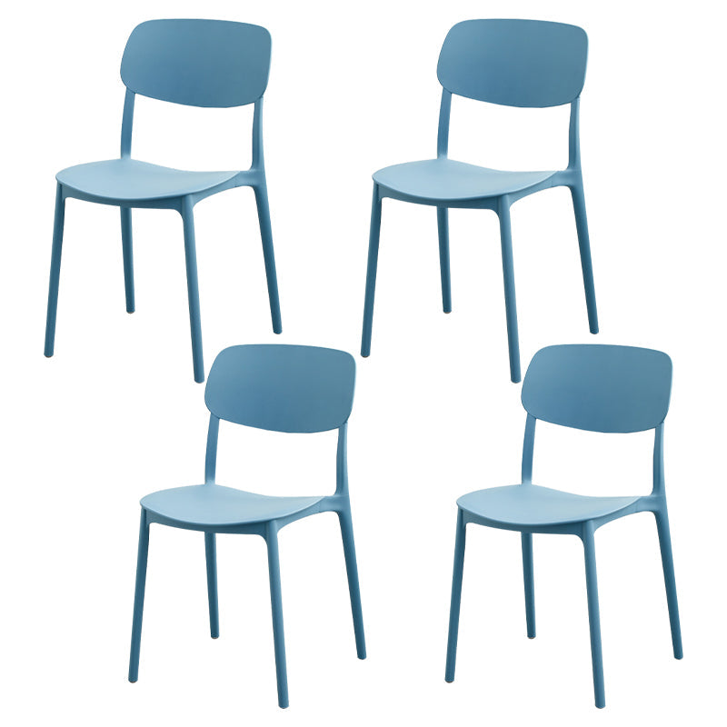 Moderna sala da pranzo in plastica senza braccio sedia da pranzo aperta