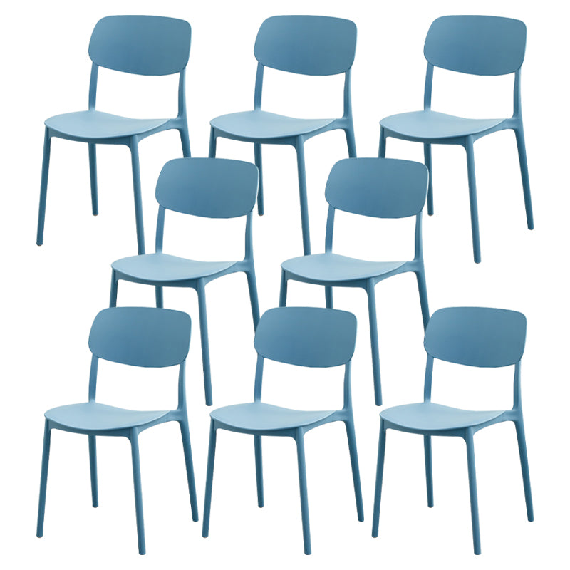 Moderna sala da pranzo in plastica senza braccio sedia da pranzo aperta