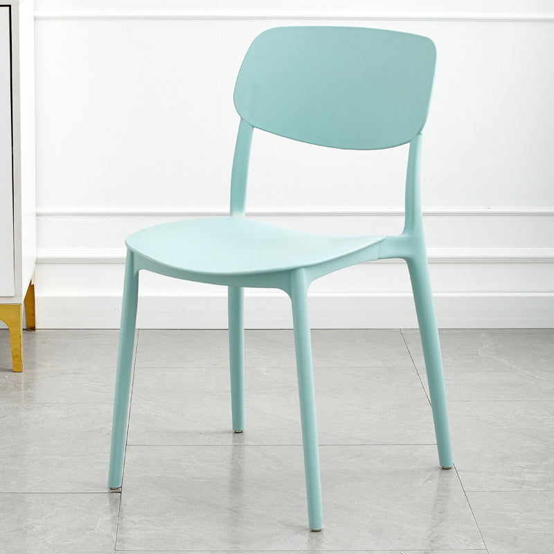 Moderna sala da pranzo in plastica senza braccio sedia da pranzo aperta
