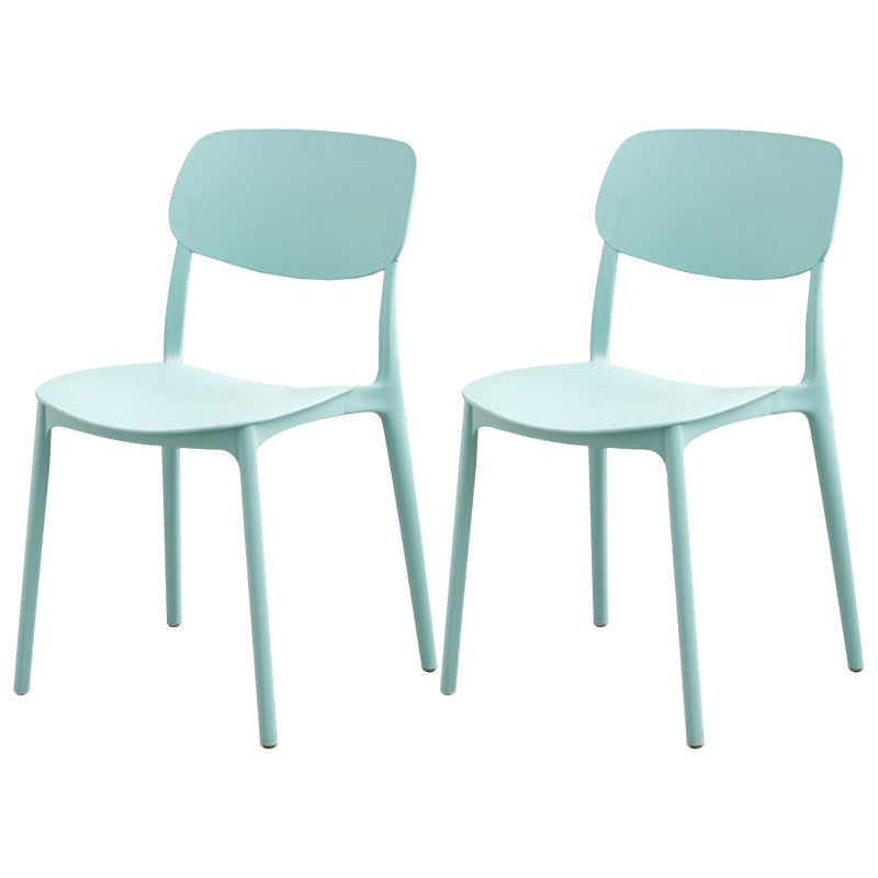 Moderna sala da pranzo in plastica senza braccio sedia da pranzo aperta